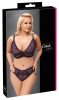 Cottelli Plus Size - áttetsző mintás melltartó szett (lila)