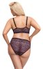 Cottelli Plus Size - áttetsző mintás melltartó szett (lila)
