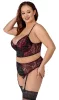 Cottelli Plus Size - melltartó szett (piros)
