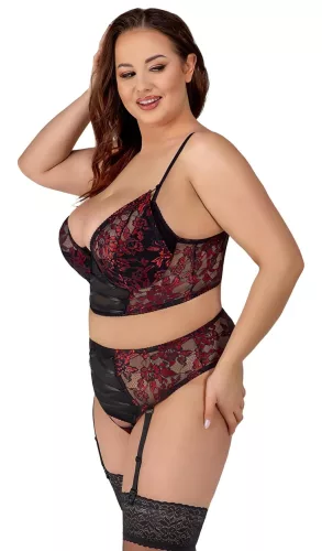 Cottelli Plus Size - melltartó szett (piros)