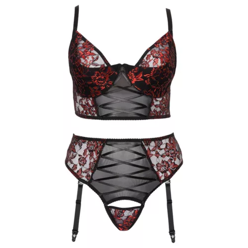 Cottelli Plus Size - melltartó szett (piros)