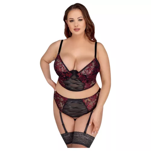 Cottelli Plus Size - melltartó szett (piros)