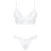 Obsessive Set Heavenlly - csipkés melltartó szett (fehér)