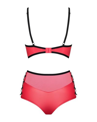 / Obsessive Leatheria - bőr hatású melltartó szett (piros) - S/M