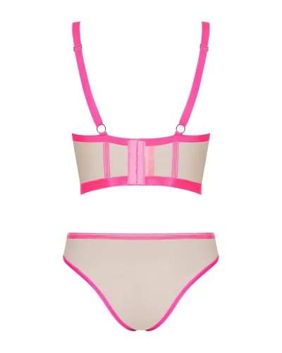 / Obsessive Nudelia - melltartó szett (natúr-pink) - S/M