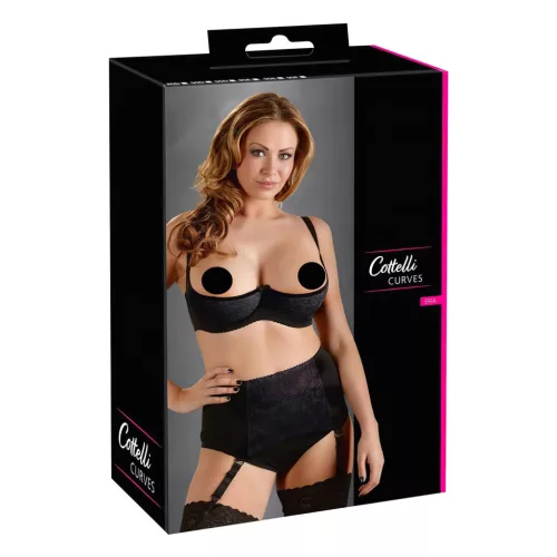 Cottelli Plus Size - push-up mellemelő (fekete)