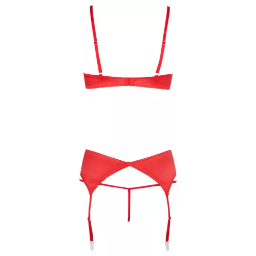 Cottelli - szíves nyitott push-up melltartó szett (piros)