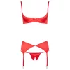 Cottelli - szíves nyitott push-up melltartó szett (piros)