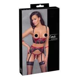   Cottelli Bondage - Matt, csipkés push-up melltartó szett (piros)