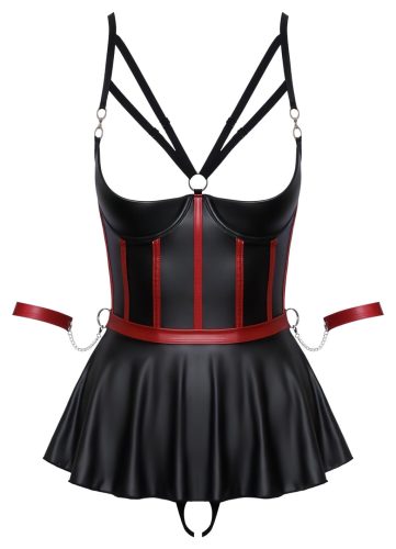 Cottelli Bondage - fényes szett és kar bilincs (fekete)