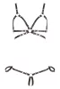 / Cottelli Bondage - fényes dísz testhám bikini (fekete)
