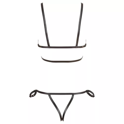 / Cottelli Bondage - fényes dísz testhám bikini (fekete)