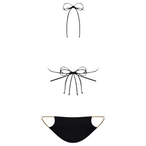 / Obsessive Goldivia - fényes, nyakpántos bikini (arany-fekete)