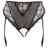 / Cottelli Plus Size - csipke harisnyatartós bugyi (fekete)