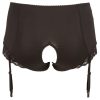 Cottelli Plus Size - harisnyatartós nyitott bugyi (fekete)
