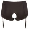 Cottelli Plus Size - harisnyatartós nyitott bugyi (fekete)