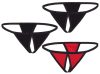 NO:XQSE - nyitott női tanga szett (3db) - fekete-piros (S-L)