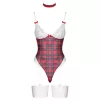 Cottelli - kockás body szett (piros)