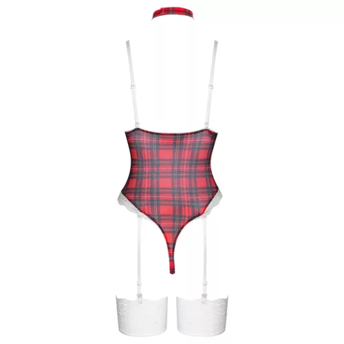 Cottelli - kockás body szett (piros)