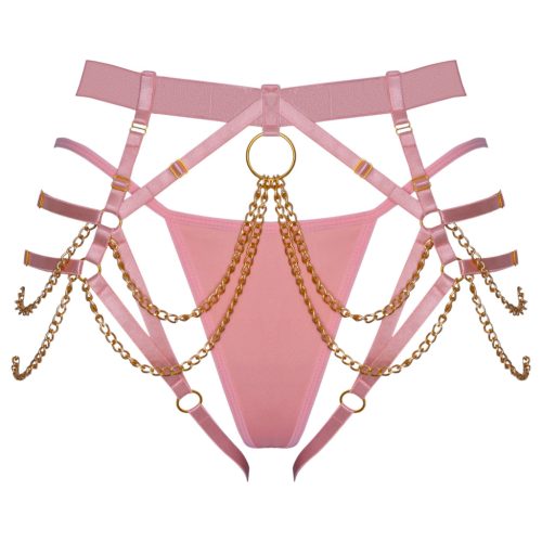 / Bad Kitty - láncos hám tangával (pink)