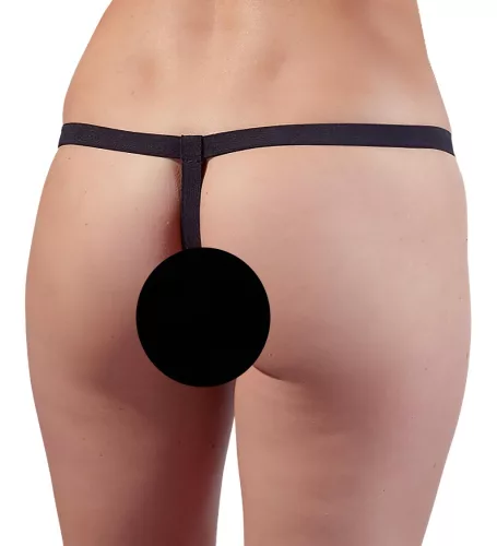 Fetish - szegecses, láncos tanga (fekete, S-L)