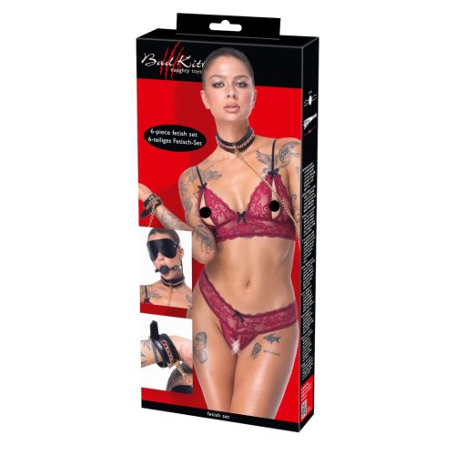 Bad Kitty - bondage szett - 6 részes (fekete)