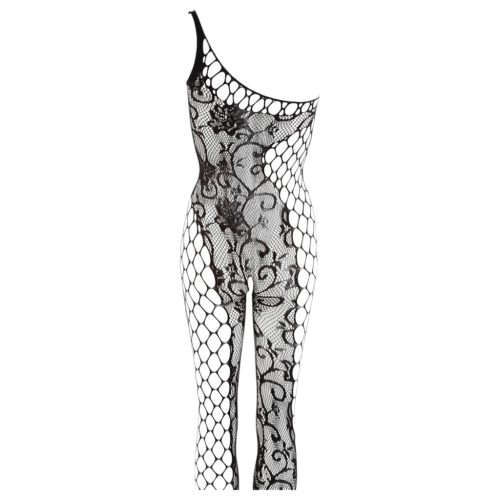 NO:XQSE - virágos aszimmetrikus overál - fekete (S-L)