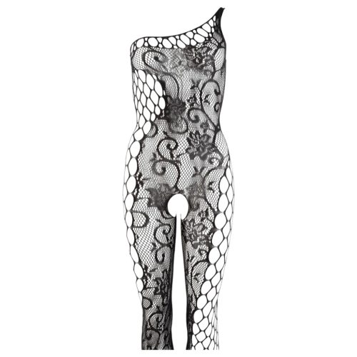 NO:XQSE - virágos aszimmetrikus overál - fekete (S-L)