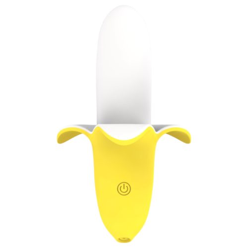 Lonely - akkus, vízálló, banán vibrátor (sárga-fehér)
