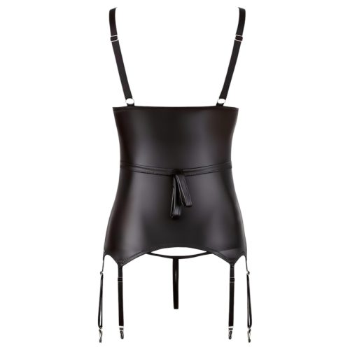 / Cottelli Bondage - fényes, mellemelős felső bilinccsel (fekete)