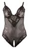 / Cottelli Plus Size - csipkés body (fekete)