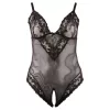 Cottelli Plus Size - csipkés body (fekete)
