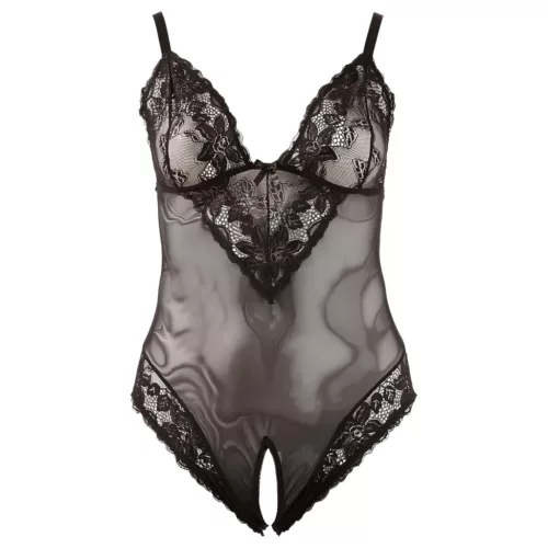 Cottelli Plus Size - csipkés body (fekete)