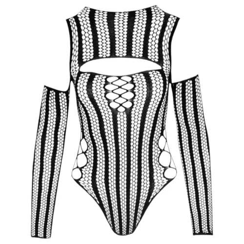 / NO:XQSE - hosszú ujjú necc body - fekete (S-L)