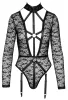 Cottelli - átlátszó, pántos body (fekete)