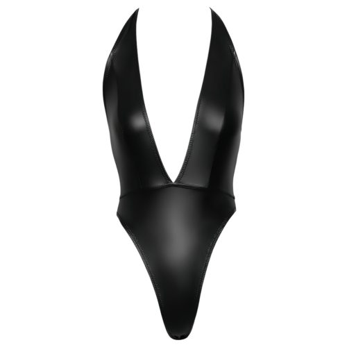 Cottelli Party - fényes, nyakpántos body (fekete)