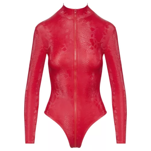 Cottelli - kígyóbőr mintás body (piros)