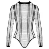 Cottelli - csíkos nyitott body (fekete) - S-L