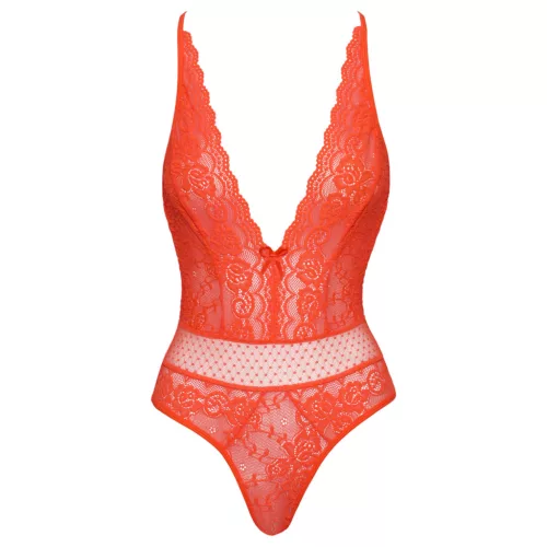 / Cottelli - keresztpántos csipke body (piros)