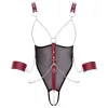 Cottelli Bondage - pántos nyitott body lánccal (fekete)