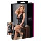 Cottelli Plus Size - fényes ruha csipkével (fekete)