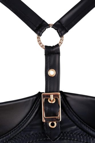 / Abierta Fina - szatén fényű, mellemelős ruha (fekete)