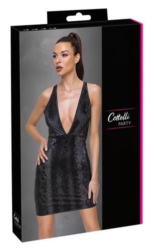 / Cottelli Party - kígyóbőr mintás ruha (fekete)