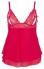 Cottelli Plus Size - csipkés, lenge babydoll (piros)