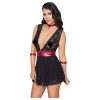 / Cottelli Bondage - nyakpántos csipkés babydoll (fekete)