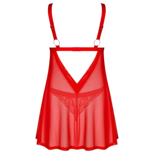 / Obsessive Elianes - csipkés babydoll szett (piros)