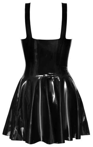 / LATEX - miniruha fodros szoknyával (fekete)