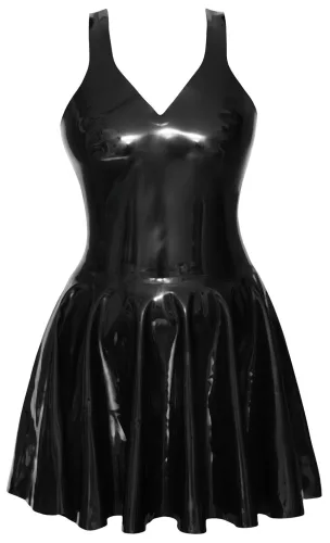 / LATEX - miniruha fodros szoknyával (fekete)