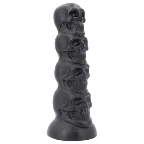 Topped Monster - koponya dildó - 22 cm (fekete)