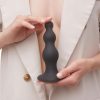 Strap-on-me Beads S - gyöngyös, tapadókorongos dildó (fekete)